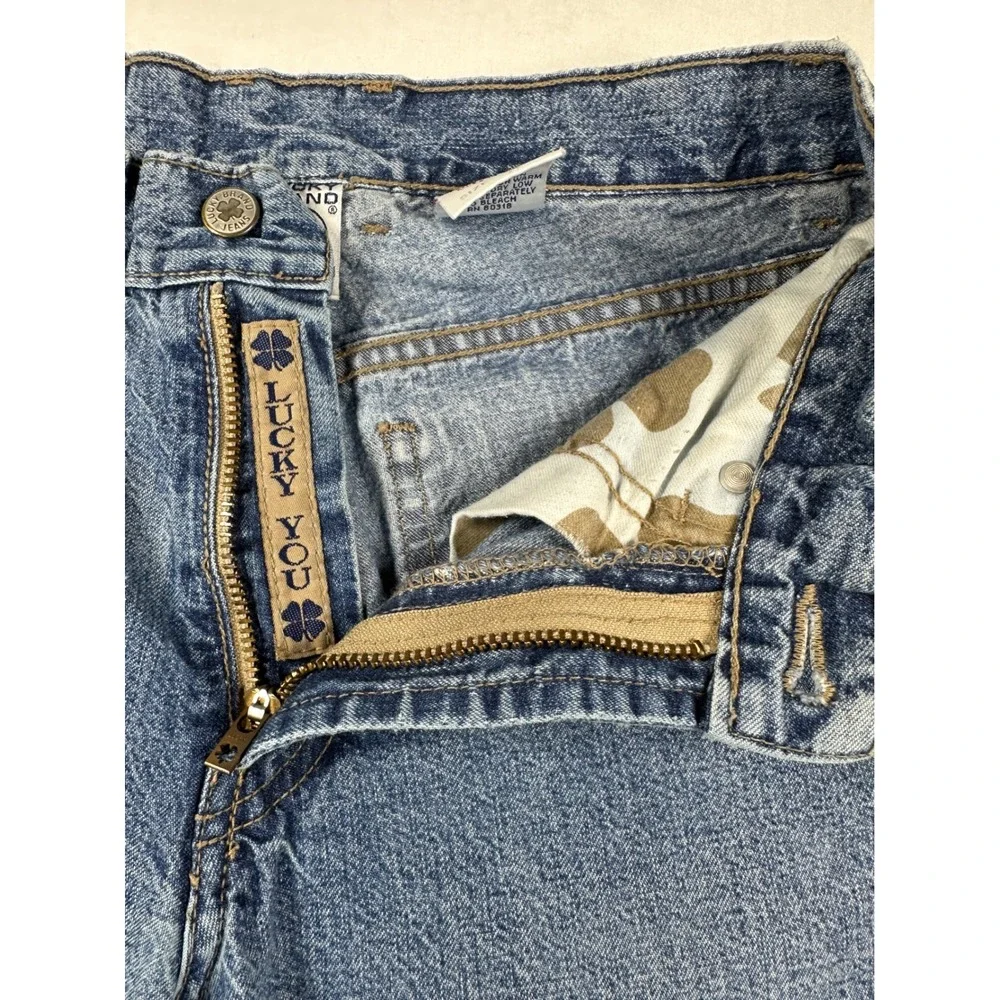 Vintage Y2K Lucky Brand Jeans Sz 4 27 Blue Straight Leg Lightweight Made in USA